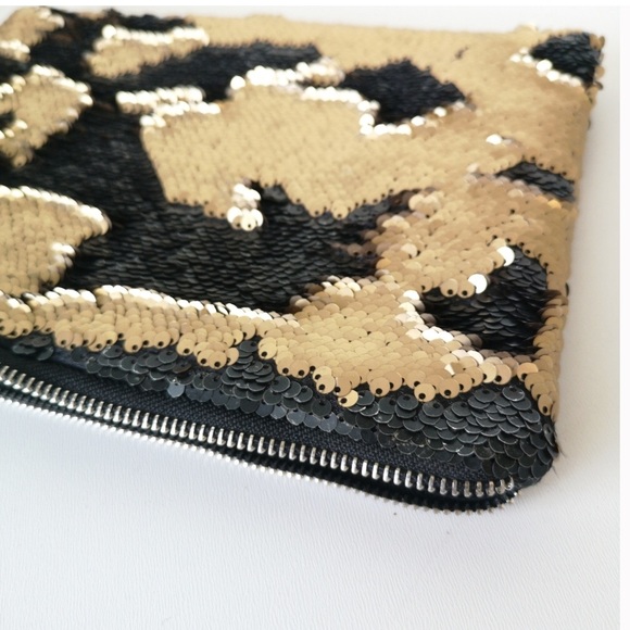 FAUX LEATHER & SEQUIN pouch - Picture 2 of 5